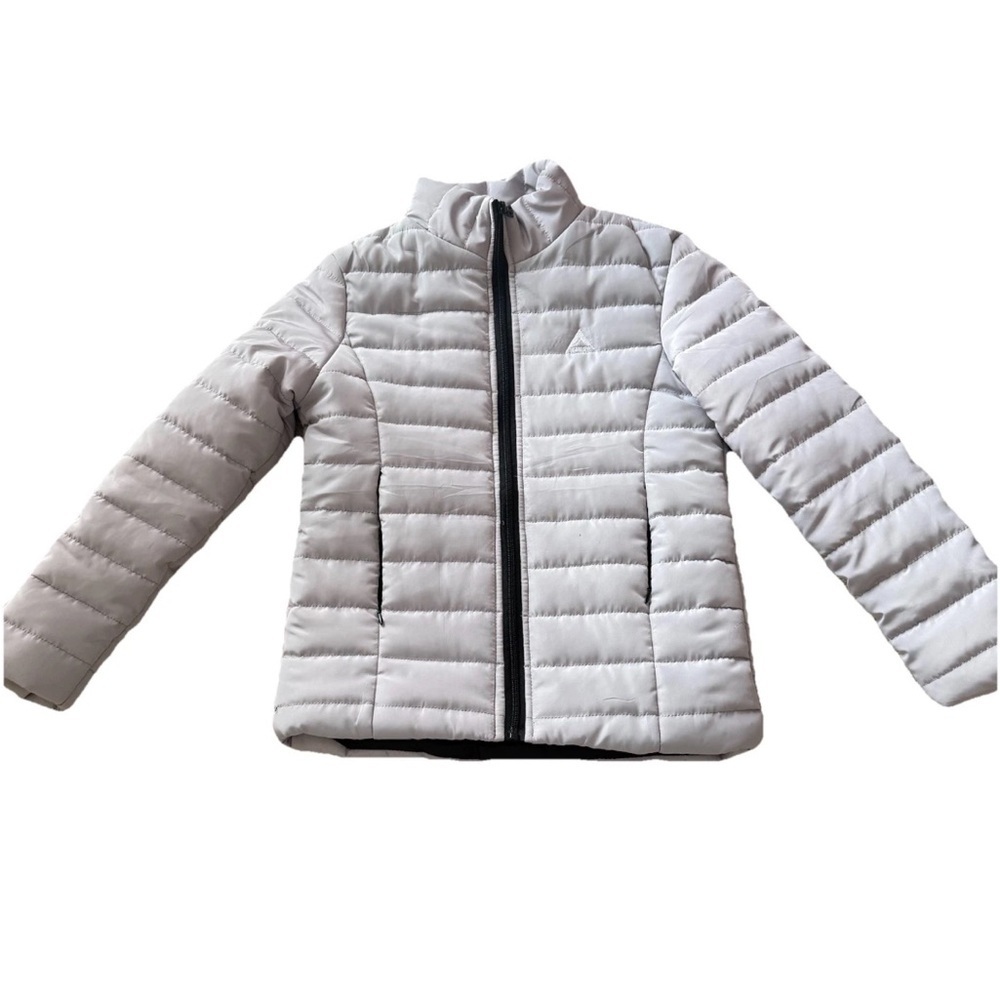 K-Way Women Gray Puffer Jacket Small Outerwear Winter Pocket Full Zip Gorpcore